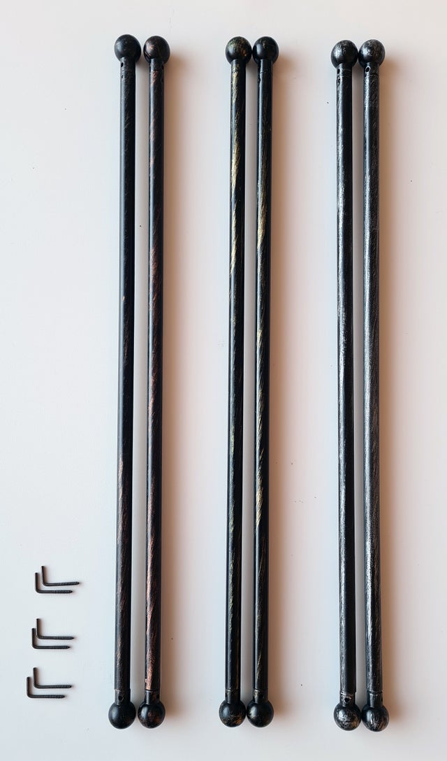 Bacchette estensibili per coppie tende con misure da cm 40 a 70cm (set da 2  Pezzi) 2 Varianti (Pomello o Ricciolo)
